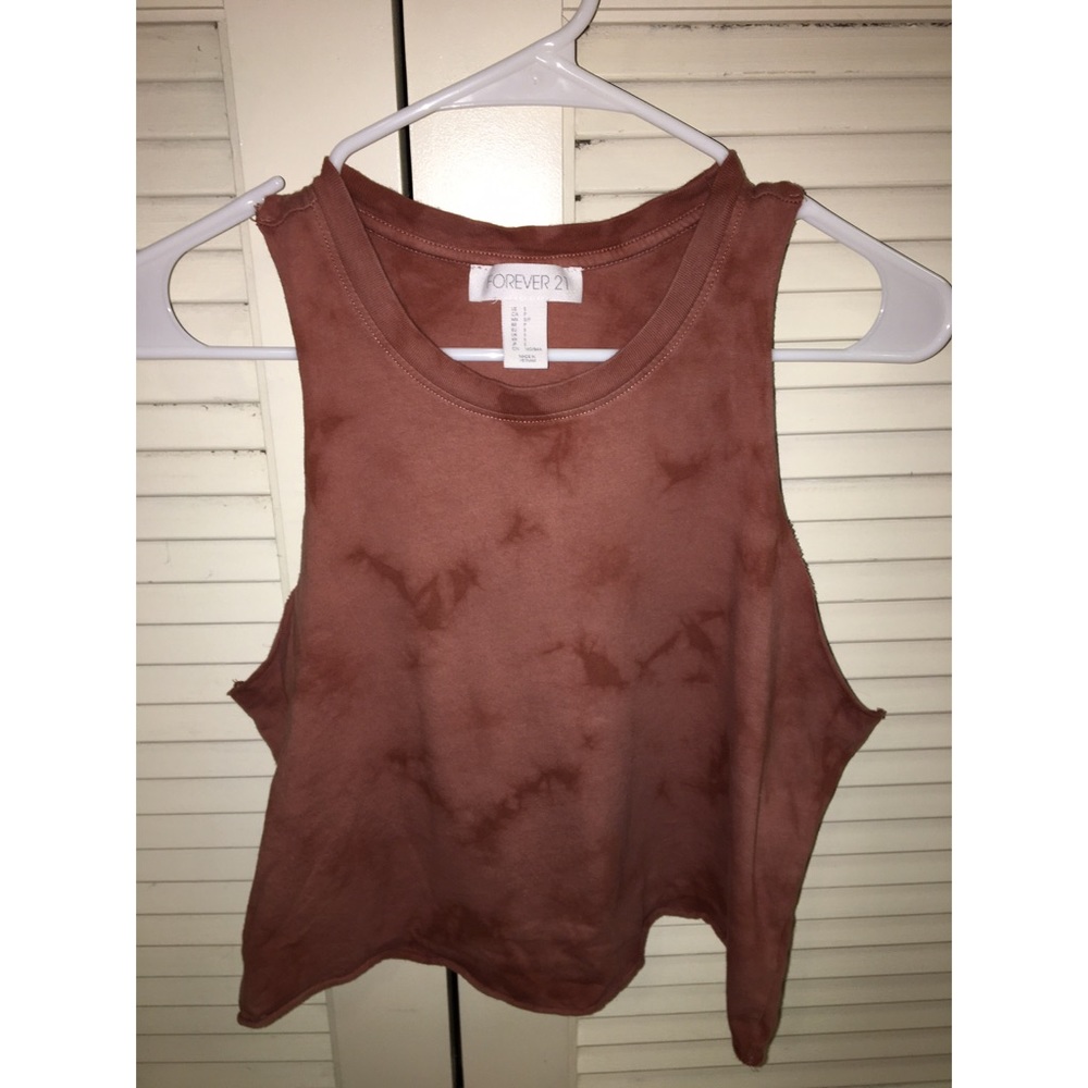 Forever 21 Orange Tie Dye Cropped Tank Top